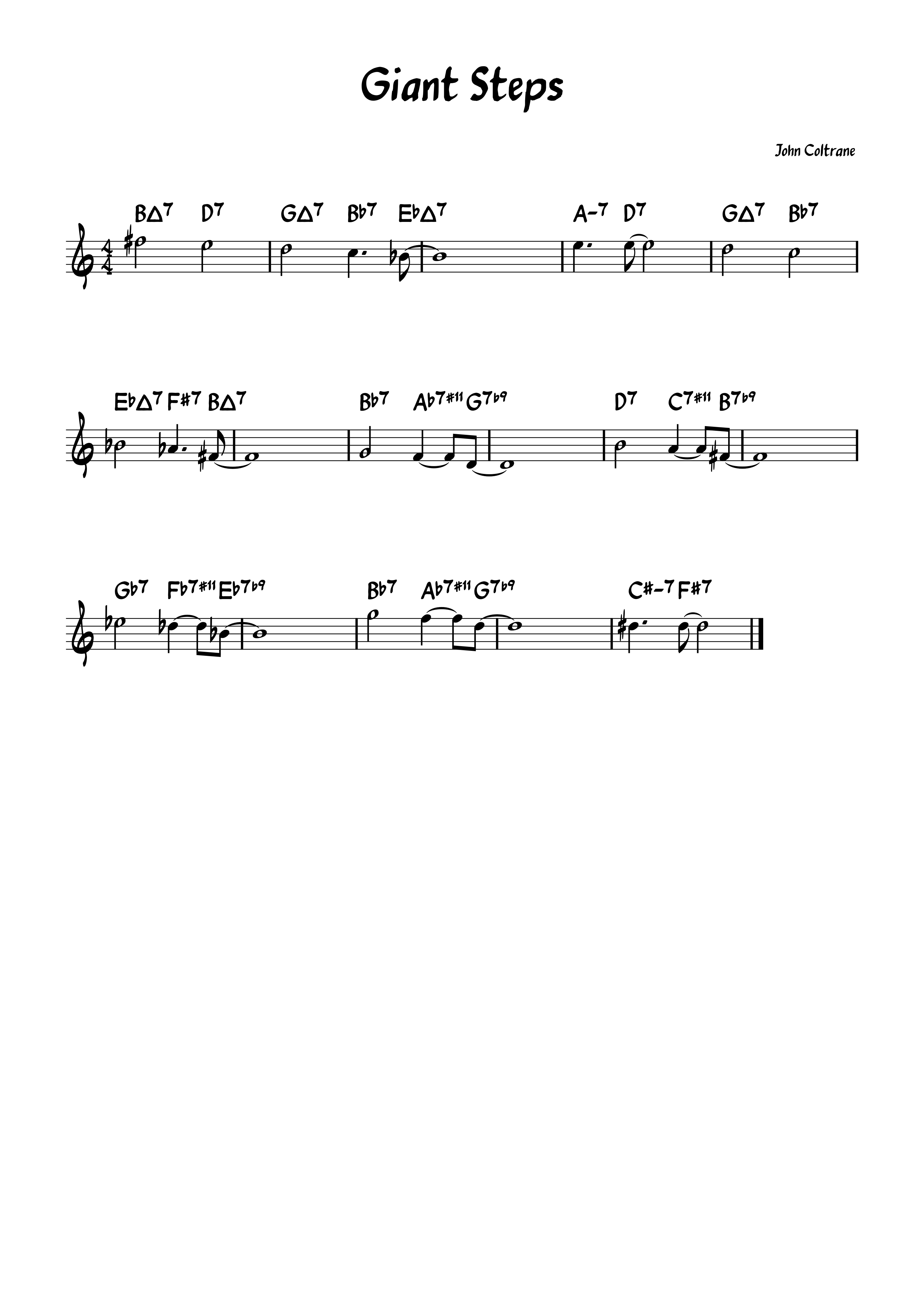 Partitura de Giant Steps de John Coltrane