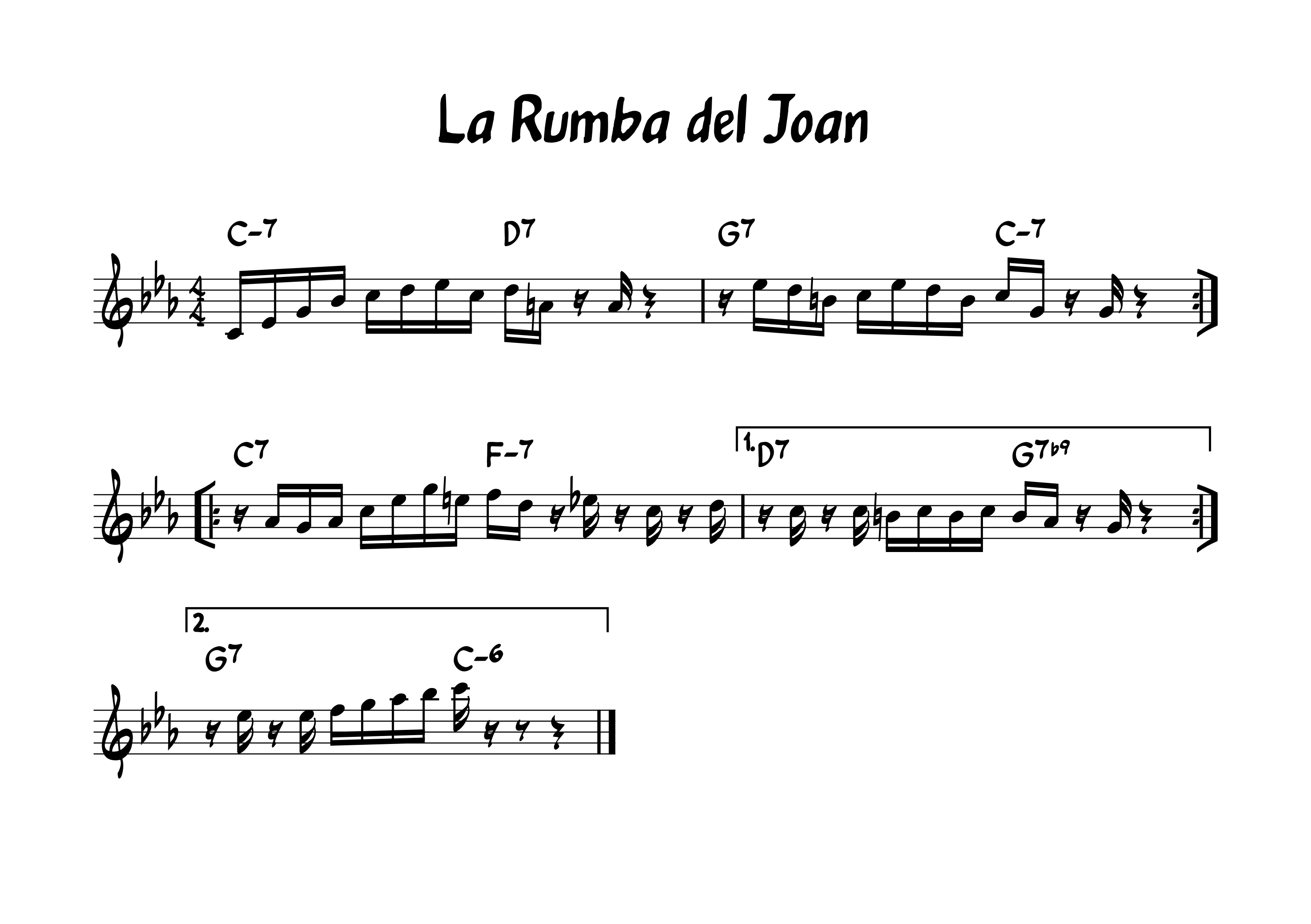 partitura de la rumba del joan