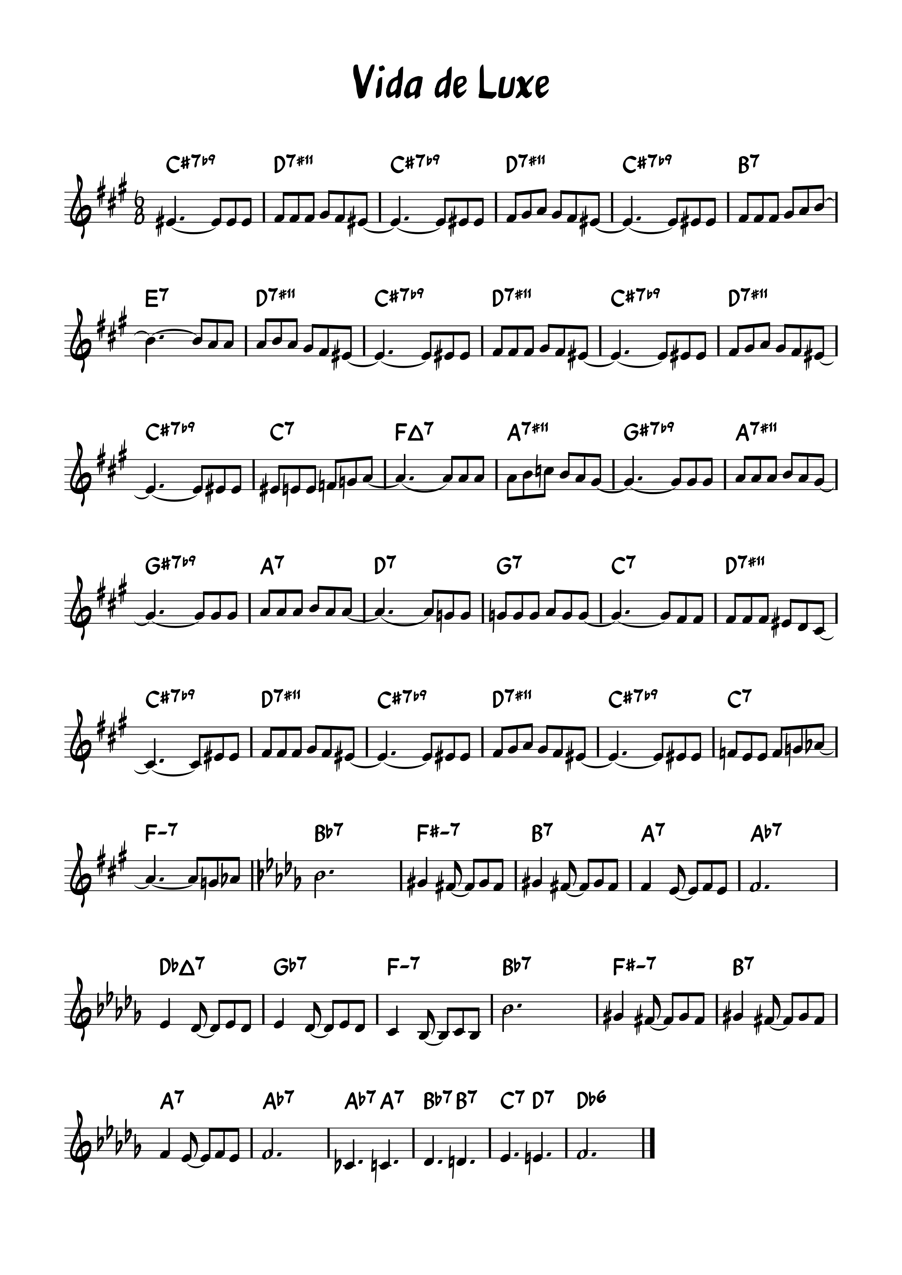partitura de vida de luxe